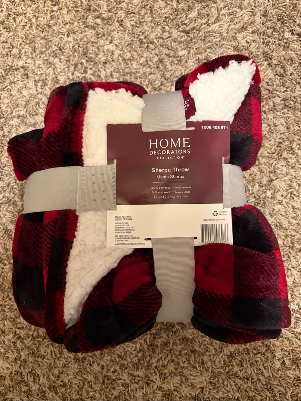 Red Buffalo Plaid Sherpa Throw